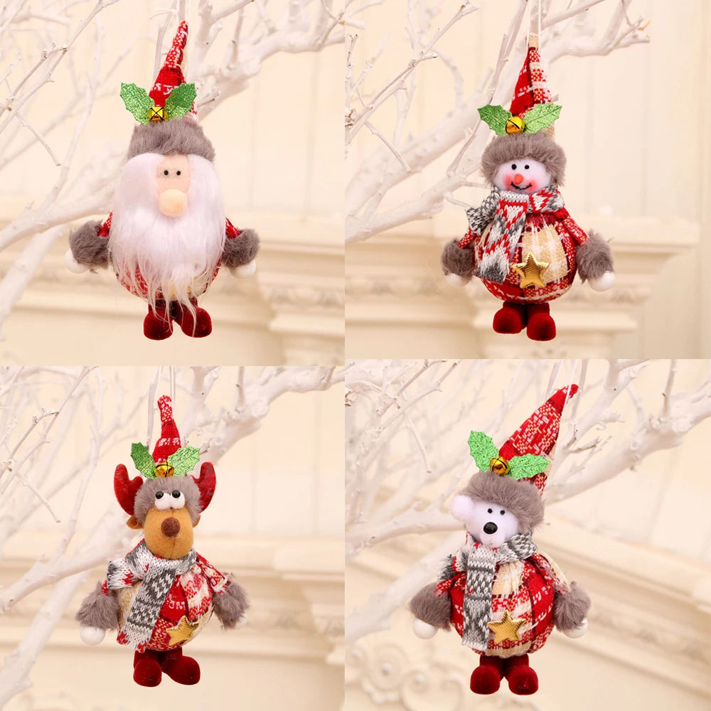 Christmas Dolls Santa Claus Snowman Deer Toys Xmas Figurines Home Decoration Christmas Gift Kids Ornament Happy New Year 2023 