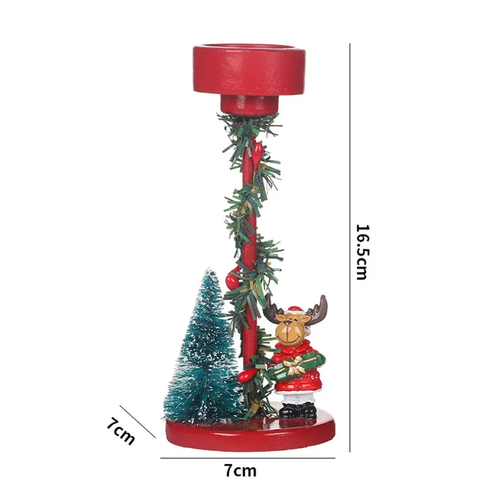 Christmas Party Christmas Tree Candle Christmas Candle Holder Centerpiece For Tables Festive And Eye-catching Flat Base