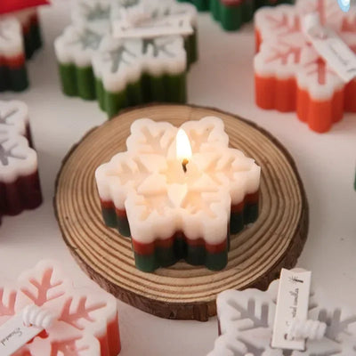Christmas Scented Candles Snowflake Shaped Home Decorations Souvenir Scented Candles 