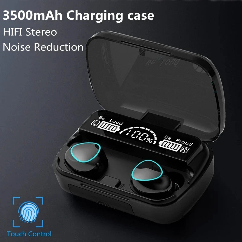 MEUYAG 3500mAh TWS Wireless Earphones - Bluetooth Noise Cancelling Earbuds with LED Display, Stereo Sound, Sports Headset with Mic