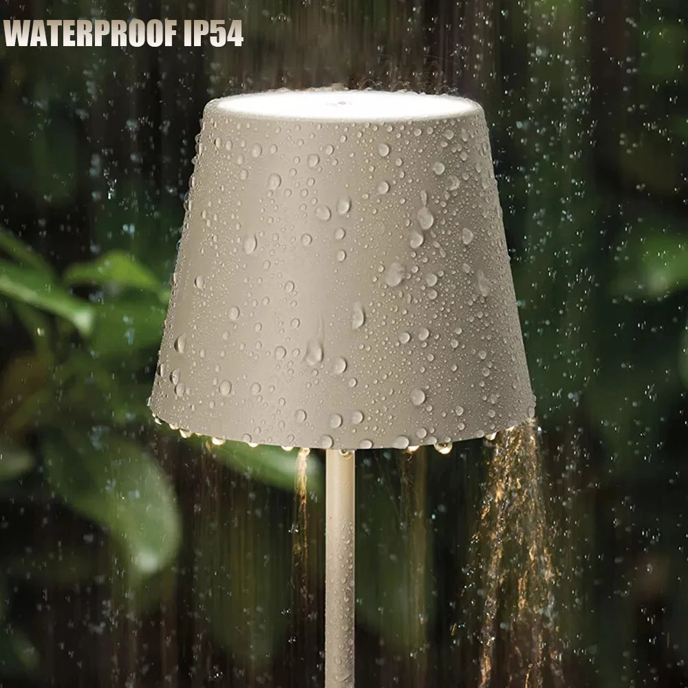 LED Bedside Table Lamp - Vintage Dimmable, 5200mAh Battery Operated, Waterproof IP54, Wireless with Candle Warmer, 3000K USB