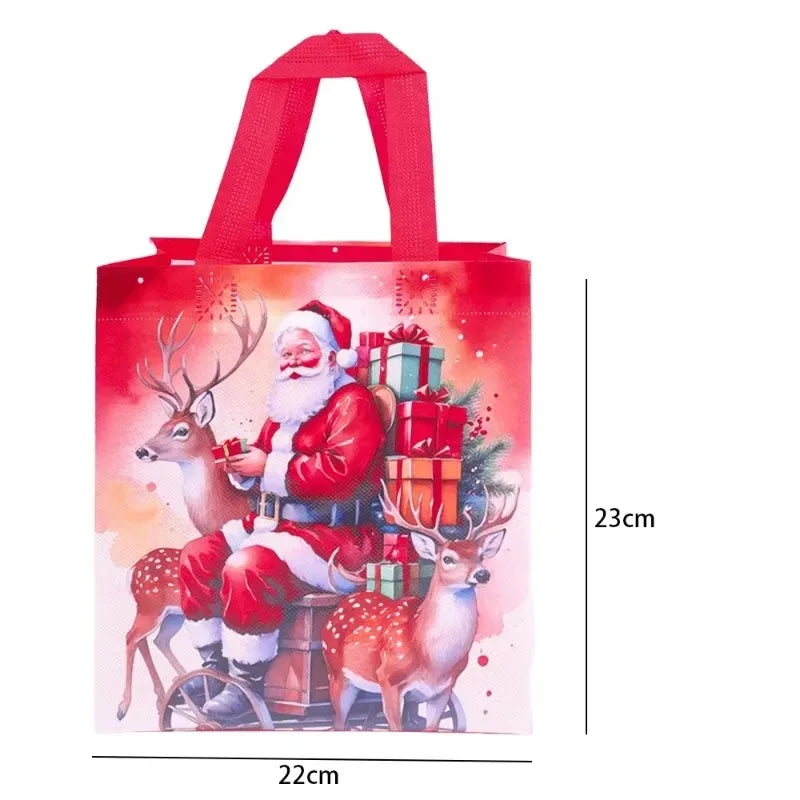 20/1pcs Christmas Non-Woven Fabric Bags Candy Cookie Gift Packaging Santa Claus Tote Bag Kid Festival Favors Gift Shopping Pouch