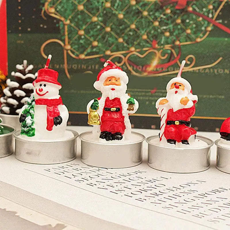 4PCS Christmas Candles Santa Claus Snowmen Tin Cans Scented Candle Christmas Decorations For Home Navidad New Year Gifts