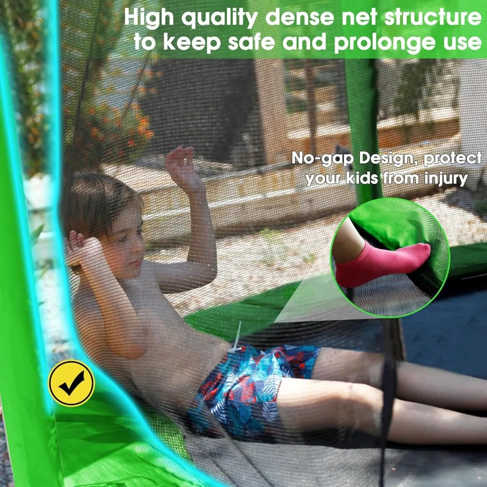 14FT Tranpoline for Adults and Kids, 1500LBS Tranpoline with Enclosure Net, Basketball Hoop and Ball, Outdoor Tranpoline 