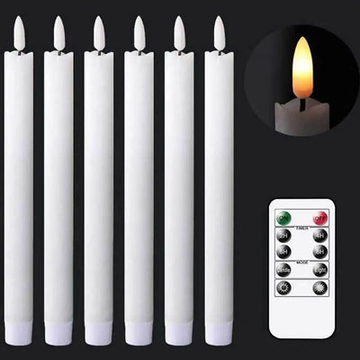 160 pcs Flickering Light Christmas LED Candles With Remote Control,10 inch Long Battery Operated Warm White Decorative Candles 
