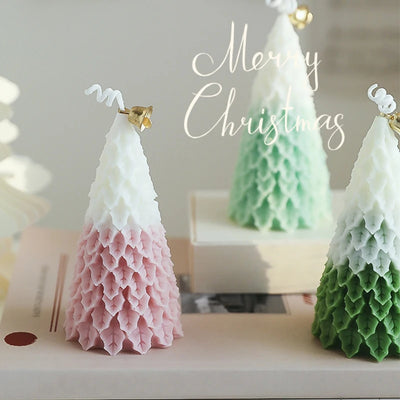 1pc Christmas Tree Shaped Aromatherapy Candles Xmas Scented Candle DIY Xmas Party Home Table Decor Supplies Exquisite Gifts 