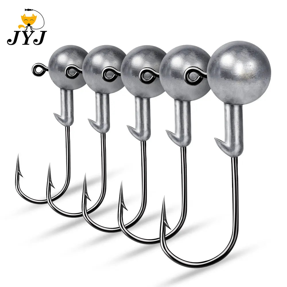 JYJ Crank Jig Head Hooks for Fishing - Available in 1g to 28g, Ideal for Soft Worms and Hard Bait