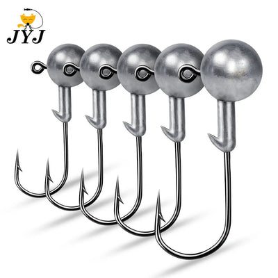 JYJ Crank Jig Head Hooks for Fishing - Available in 1g to 28g, Ideal for Soft Worms and Hard Bait 