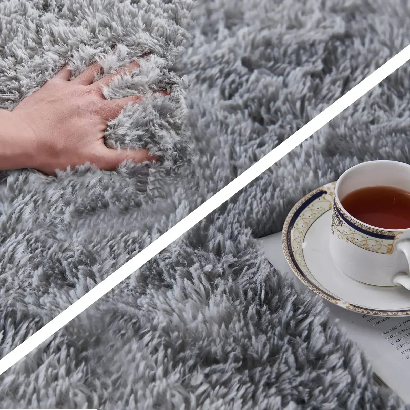 Carpets For Living Room Modern Sofas Grey Fluffy Carpet Bedroom Decoration Anti-slip Furry Large Rug Washable Floor Covering Mat 