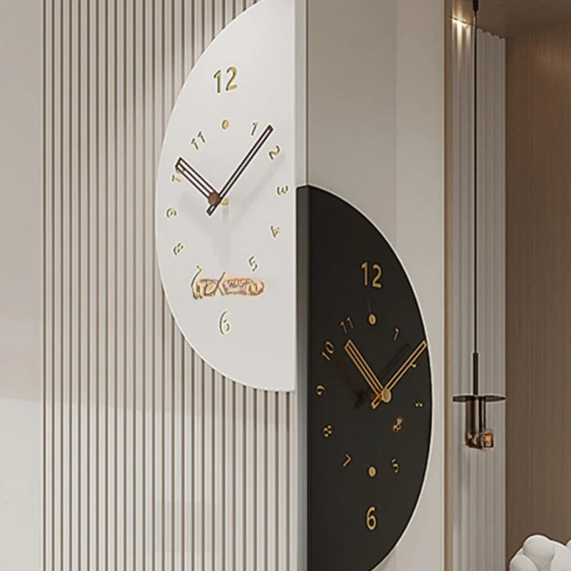 Dual-Sided Metal Corner Clock – Versatile Timekeeper for Living Room, Dining Room, and Study Room