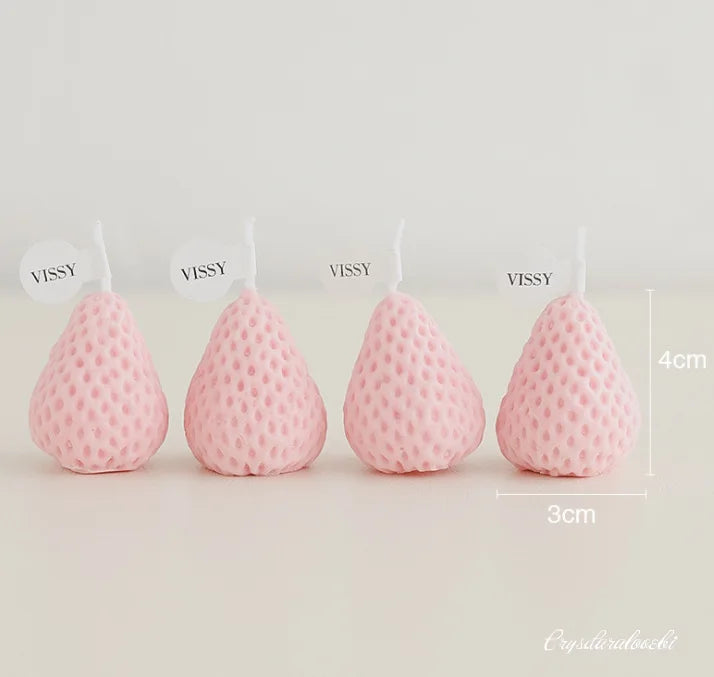 4pcs Soy Wax Aromatherapy Strawberry Candle Birthday Souvenir Girl Christmas Gift