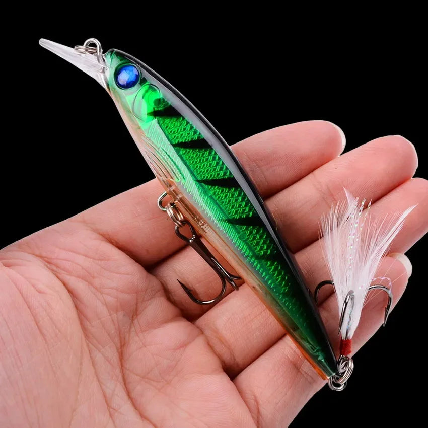 1PCS Laser Minnow Fishing Lure – 11CM 13G, Artificial Japan Hard Bait, Swimbait, Crankbait