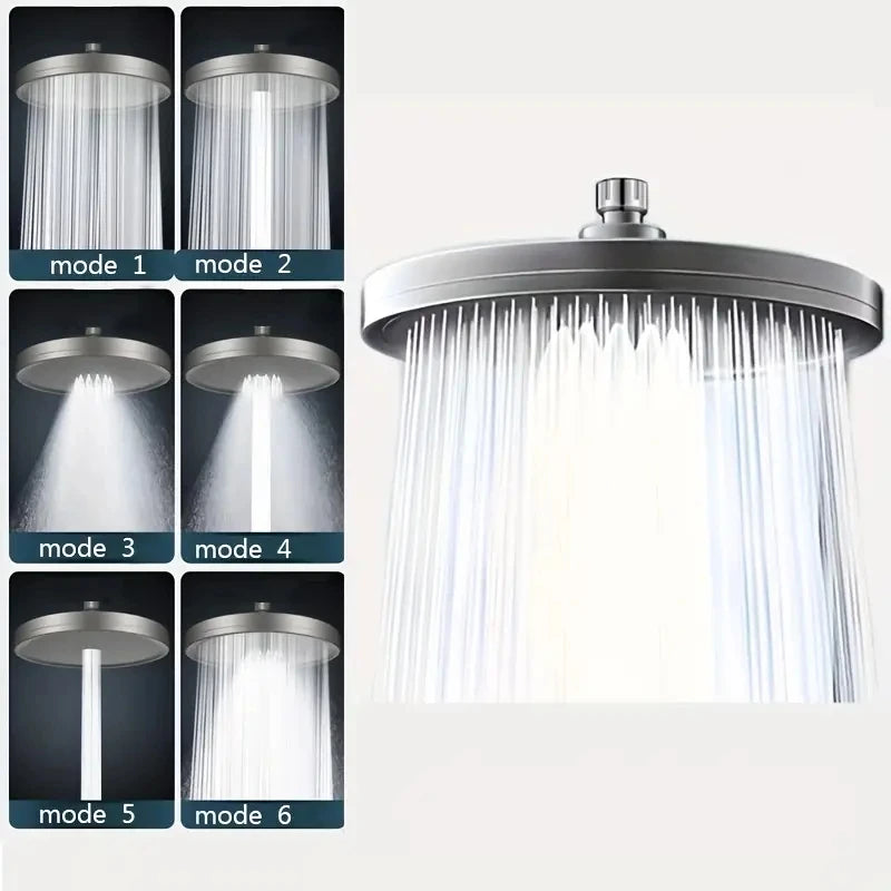 Six-speed Adjustable Overhead Shower Head High Pressure Shower Head Booster Shower Shower Head Sets Bathroom Accessories