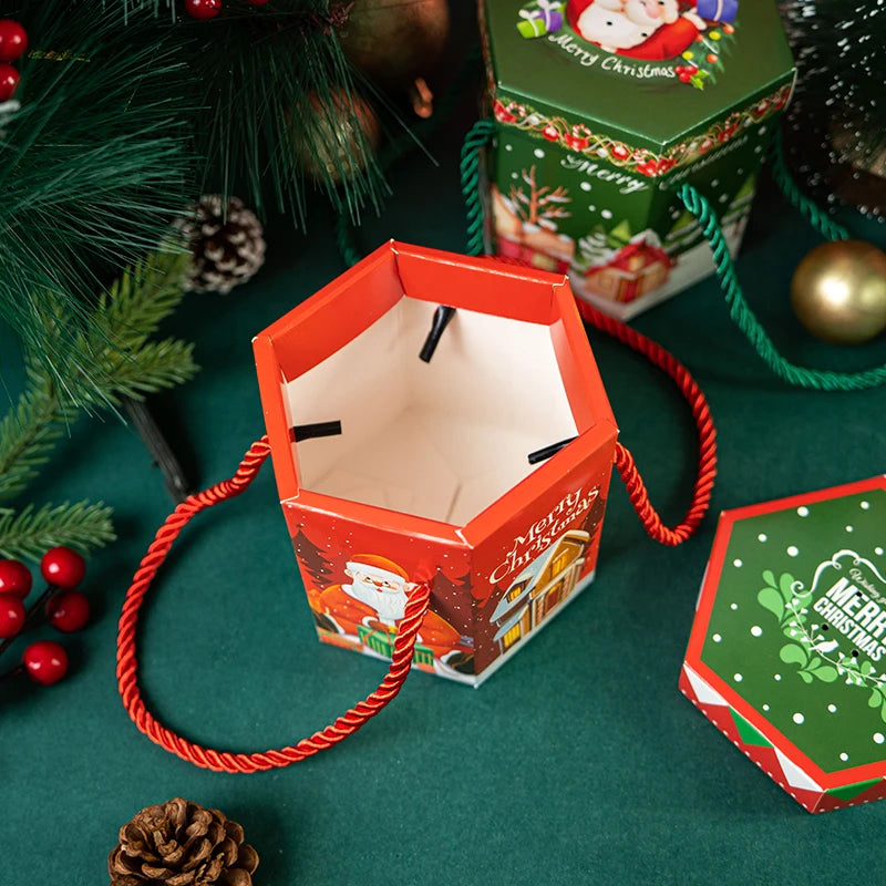 LBSISI Life 20pcs Christmas Cookie Gift Boxes For Candy Chocolate Packaging Happy New Year Paper Party Decoration Kids Navidad