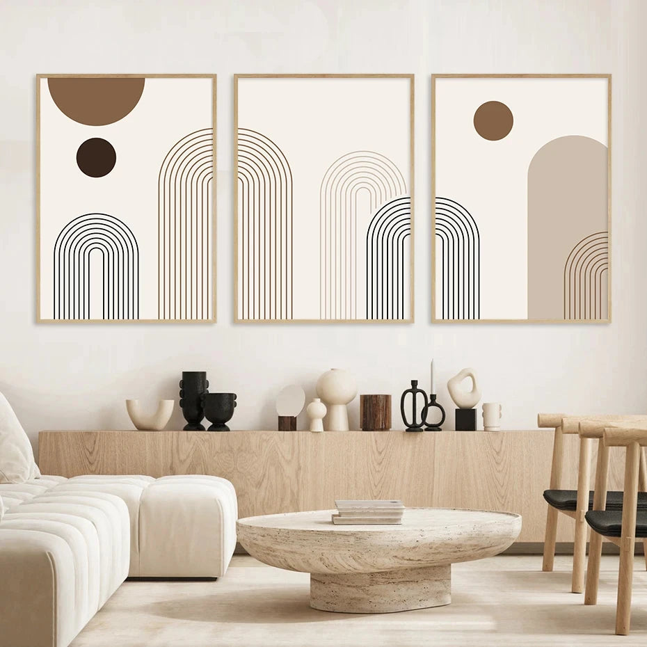 Abstract Geometric Lines Bohemian Posters Oil Paintings Wall Art Prints Modern Living Room Indoor Home Decoration Pictures 