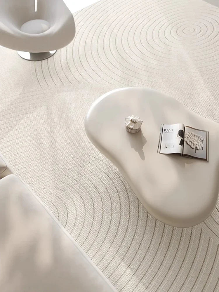 Artistic Lines Carpet Minimalist Beige Geometric Rugs Luxurious Large Area Living Room Carpets Easy Clean Bedroom Bedside Rug 