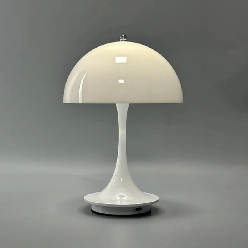 Mushroom 3-Color Dimming Rechargeable LED Table Lamp - Portable Night Light, Simple Modern Design