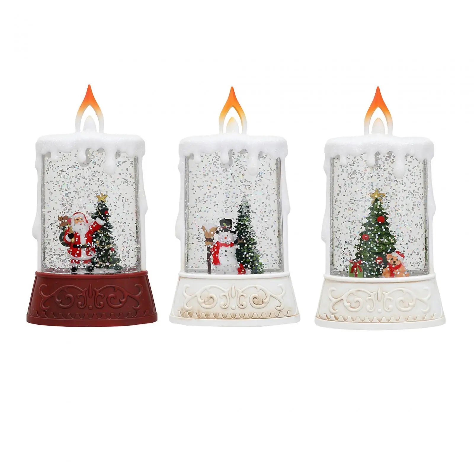 Christmas Candle Light Water Filled Romantic Flameless Candle Decorative Candle