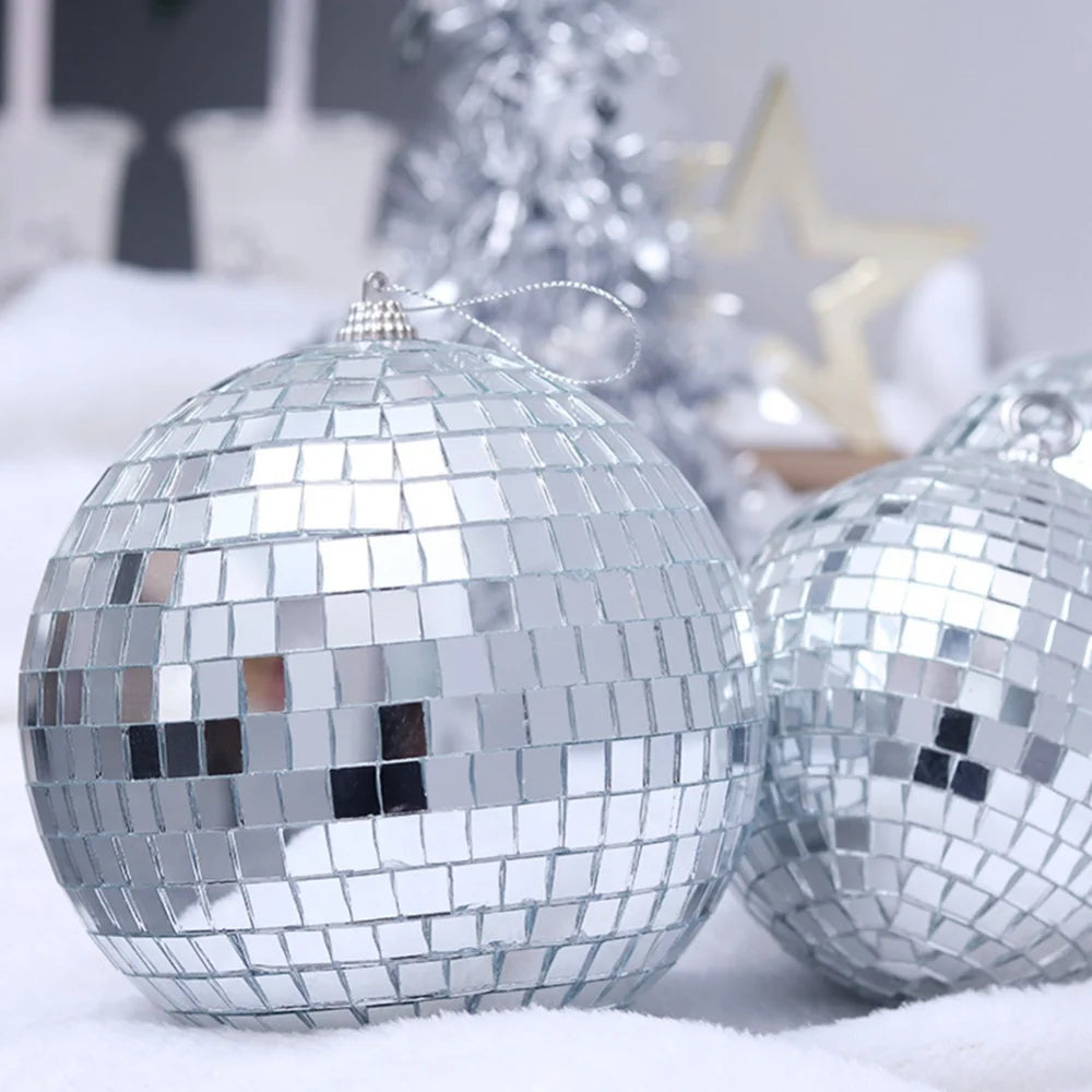 Mirror Disco Ball Ornaments, Christmas Hanging Balls, Xmas Party, Wedding, Home Tree Decoration, 2 cm, 3 cm, 4cm, 12Pcs