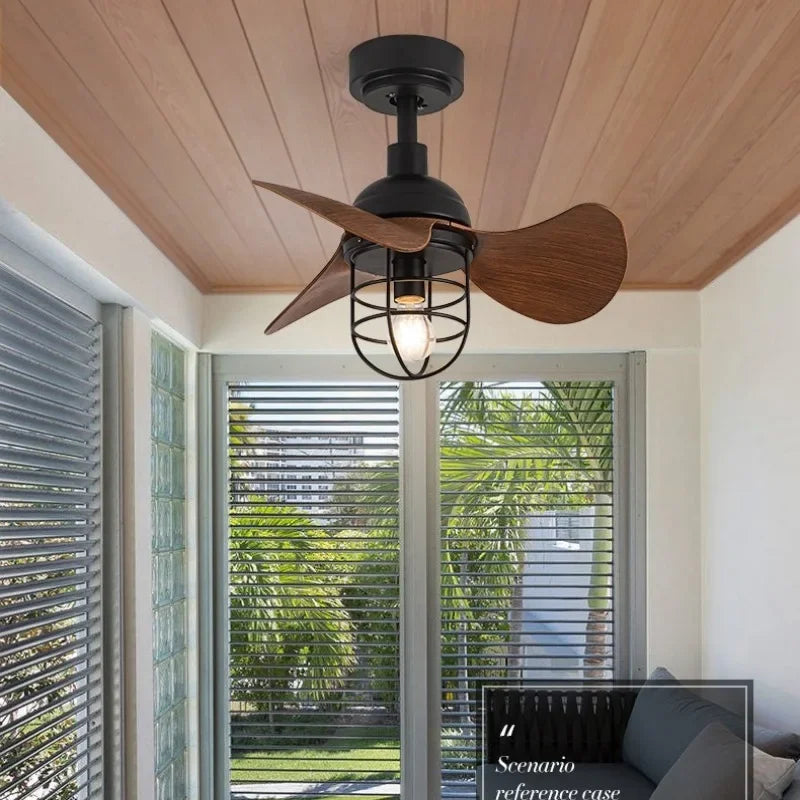 American Retro Fan Light – Ceiling Fan Light, Industrial Style, for Household, Restaurant, Balcony, Small Electric Fan