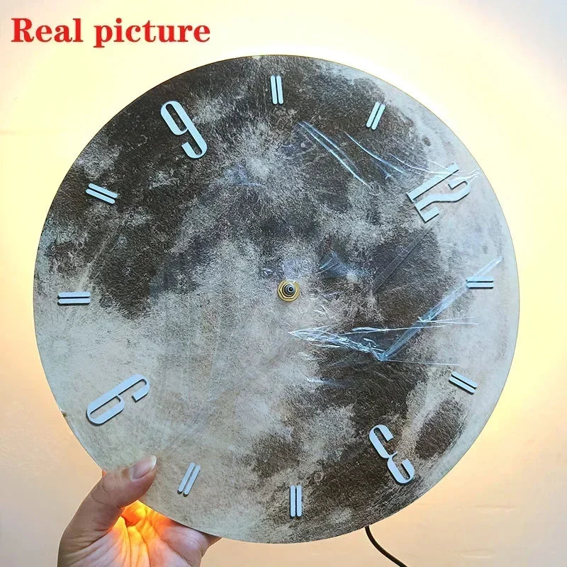 2023 New Decorative Painting Wall Creative Clock Light Light Clock Wall Clock Living Room Home Decoration Supplies 