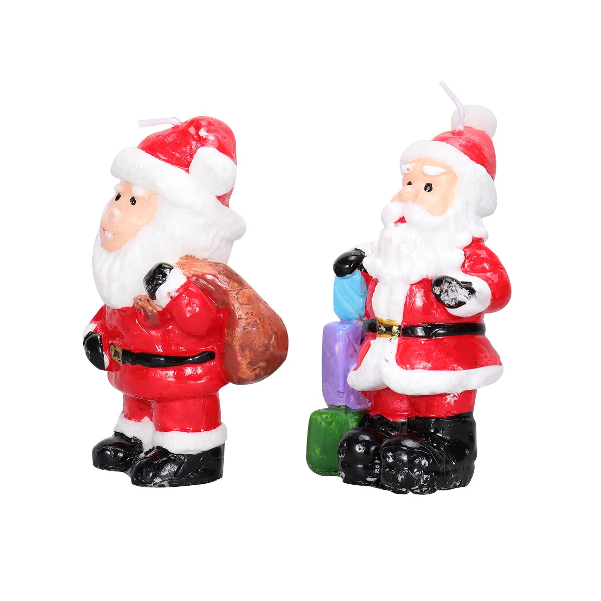 2 Pcs Decorate Elder The Christmas Tea Candles Xmas Santa Ornament Novelty