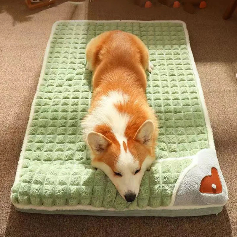 MADDEN Winter Warm Dog Mat Luxury Sofa for Small Medium Dogs Plaid Bed for Cats Dogs Fluff Sleeping Removable Washable Pet Beds 