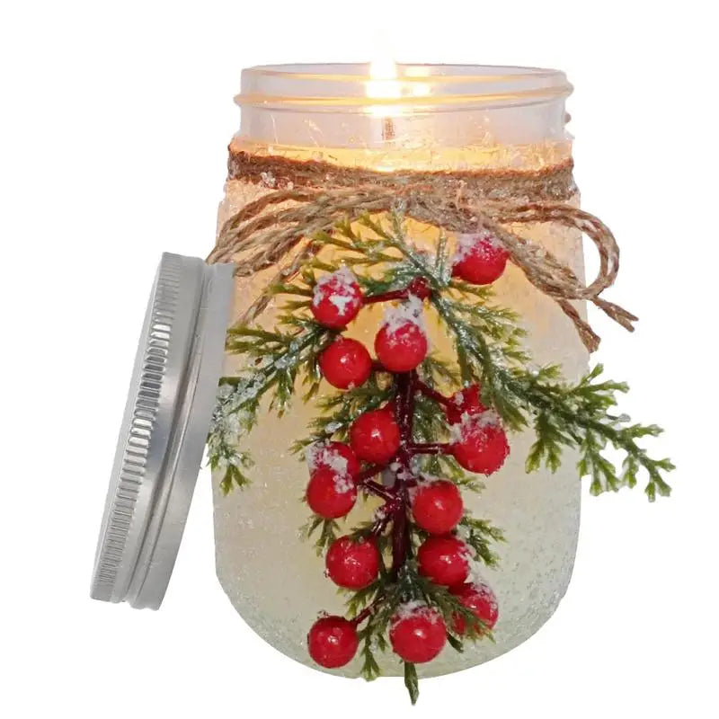 Scented Jar Candle Christmas Jar Candles Environmentally Friendly Soy Bean Fragrance Candle Decor Chic Frost Decorated Bottle