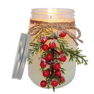 Scented Jar Candle Christmas Jar Candles Environmentally Friendly Soy Bean Fragrance Candle Decor Chic Frost Decorated Bottle 