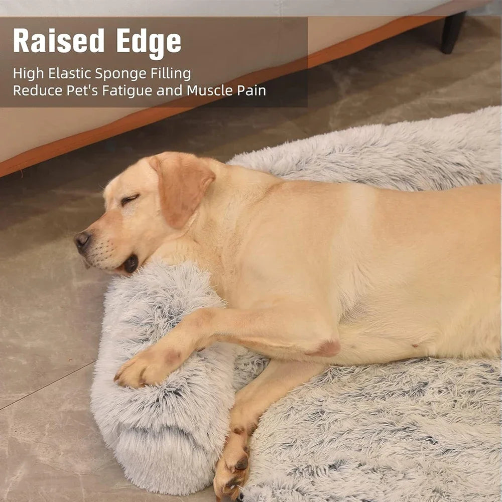 Removable Plush Pet Dog Bed Sofa for Large Dogs House Mat Kennel Winter Warm Cat Bed Pad Washable Dog Cushion Blanket Sofa Cover 