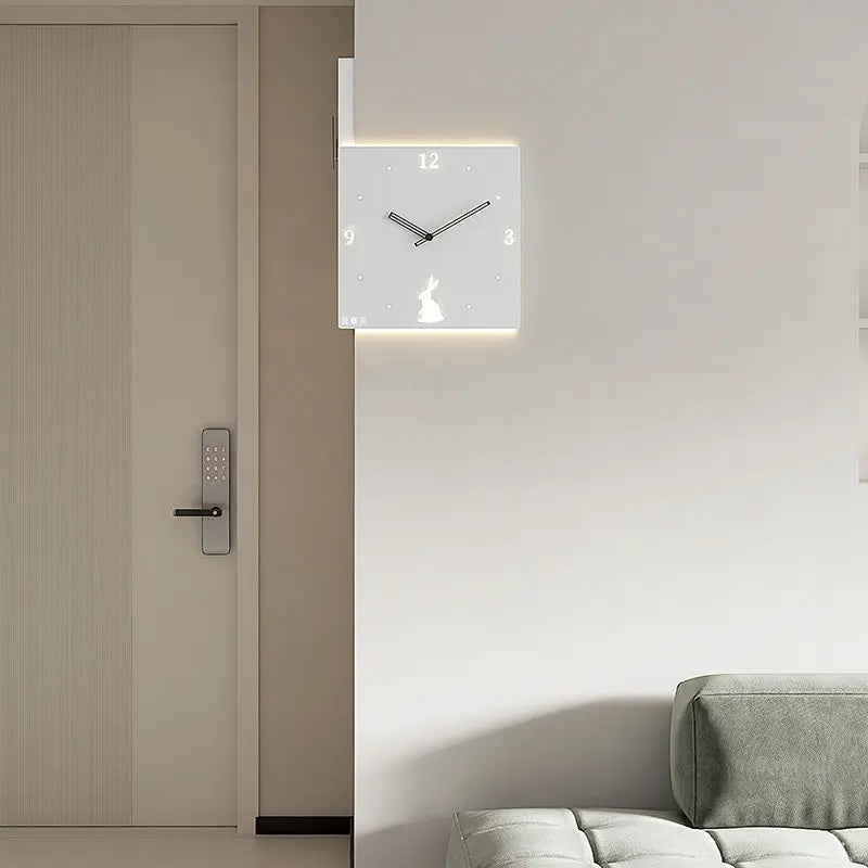 Creative Double-Sided Corner Wall Clock – Unique Personality Home Clock, Corner Clock Decoration, Wall Mute Clock