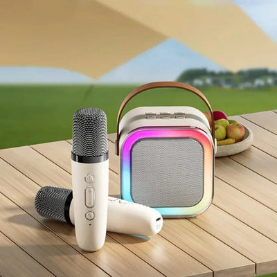 K12 Portable Karaoke Machine - Bluetooth 5.3 PA Speaker System with 1-2 Wireless Microphones, Ideal for Home, Family Singing, and Kids' Xmas Gifts 