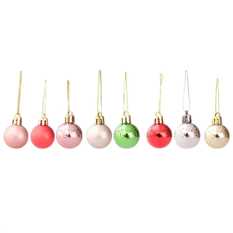 6-24pcs Box Electroplated Balls Christmas Ornament Xmas Tree Pendant Hanging Decoration 3cm Plastic Ball Festival Party Supplies