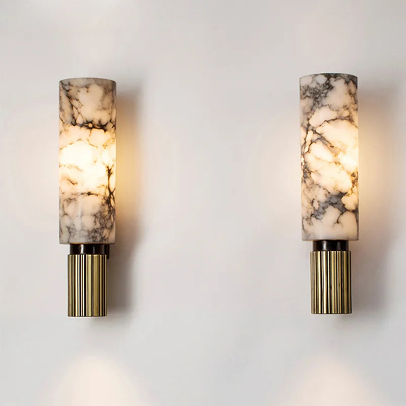 Modern Luxury Natural Marble Wall Lamp - LED Light Fixtures for Living Room, Bedroom, Vintage Sconce Home Decoration