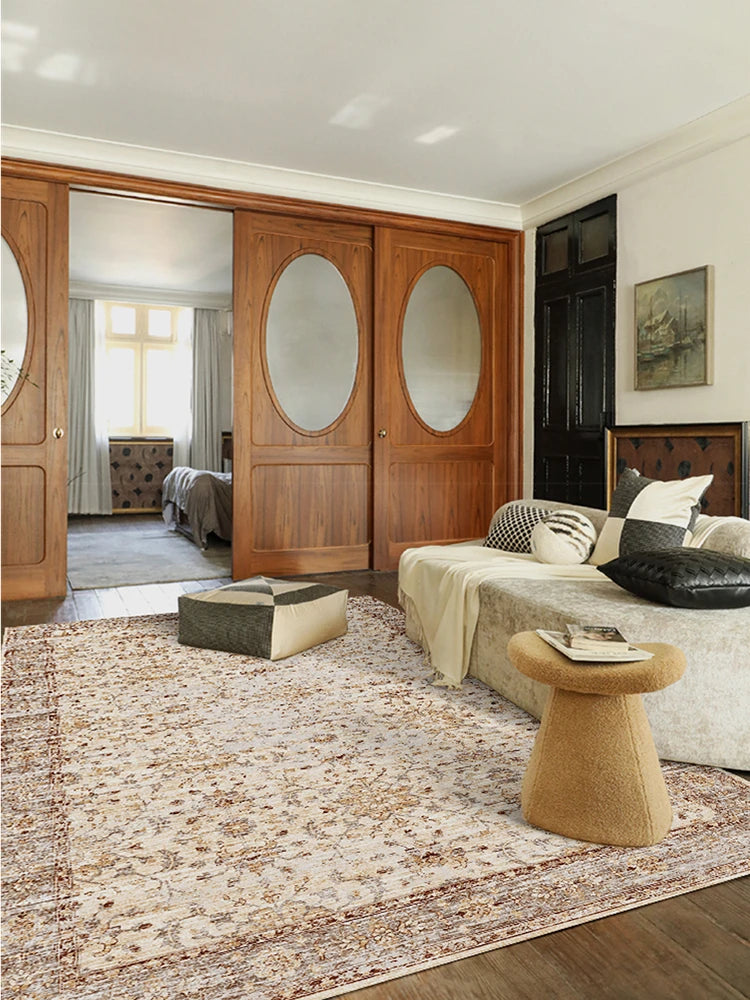 Retro Art Persian Carpet Comfortable Refreshing Bedroom Rug Luxury Living Room Decoration Large Area Carpets Balcony Rugs Tapete 