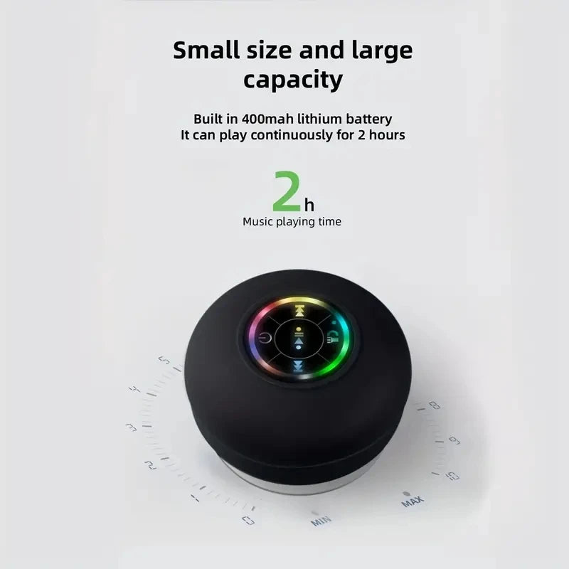 Bluetooth Portable Waterproof Speaker – Compact Bathroom Speaker with Suction Cup 