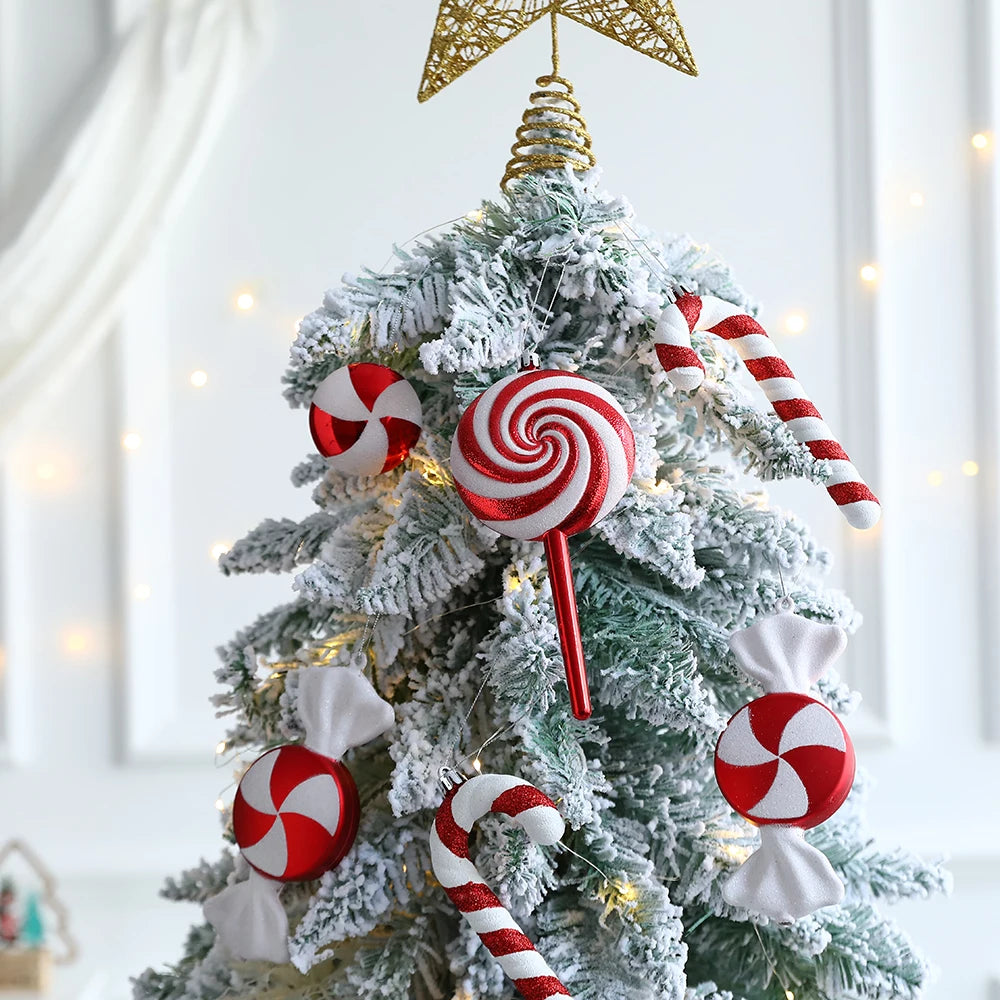 Multi Styles Cute Candy Canes Christmas Balls Christmas Tree Decorations 2023 Hanging Ornament Navidad Gifts Home Decor New Year