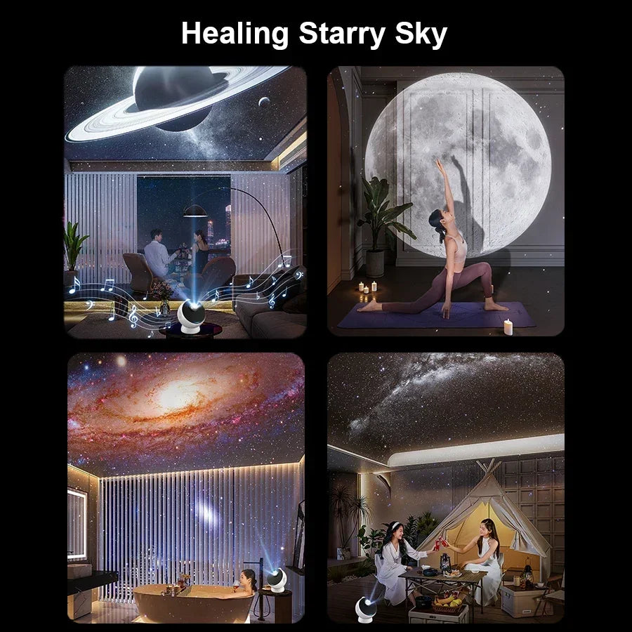 NEW Galaxy Starry Projector Night Light - 360° Rotation Planetarium with Bluetooth Speaker for Bedroom & Kids