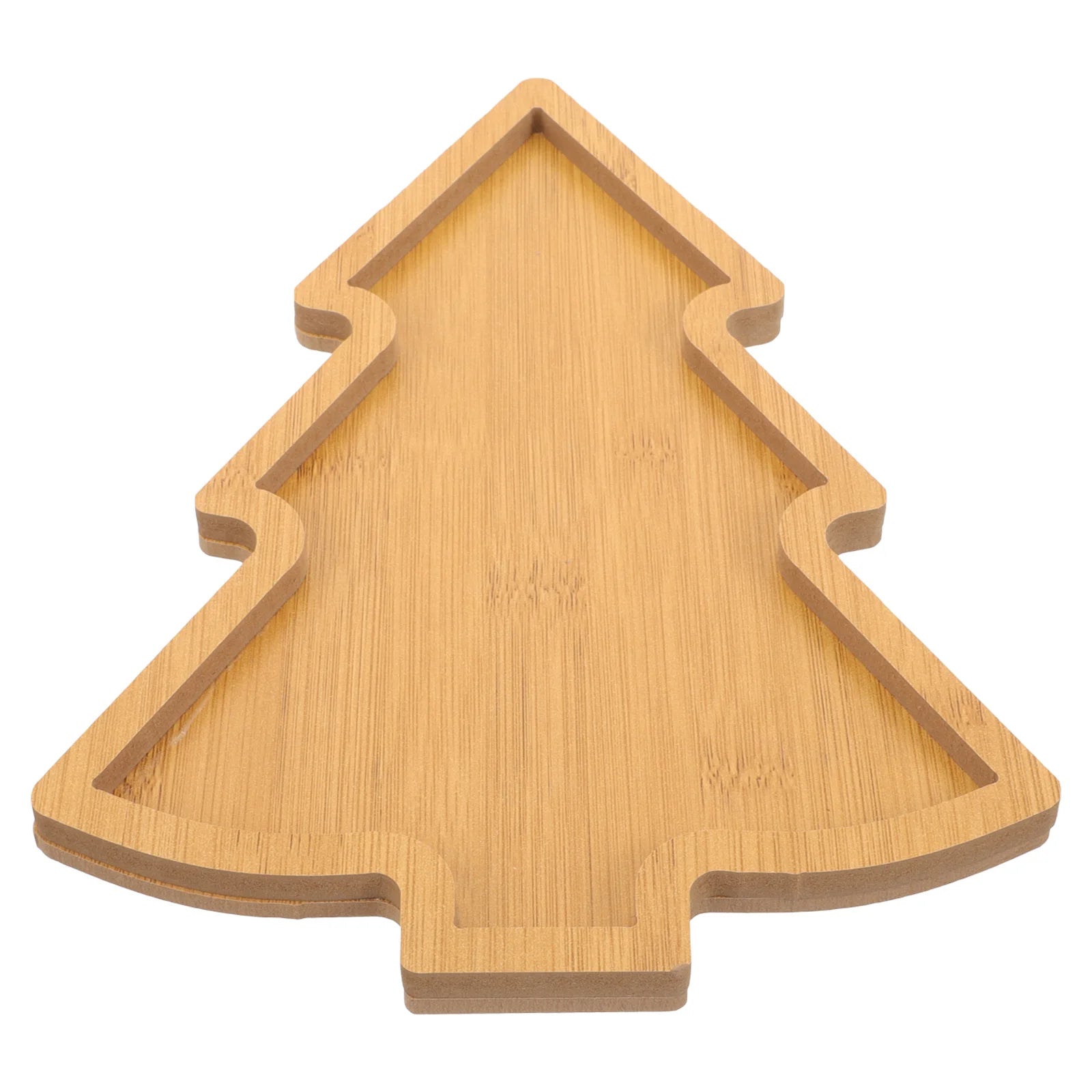 Christmas Tree Tray Snack Shaped Wood Plate Dessert Dish Food Dinner Wooden Creative Serving 