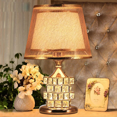 Modern Crystal Table Lamp - European Style Luxury Golden Lamp, Ideal Wedding Gift, Sweet Bedroom Decor 
