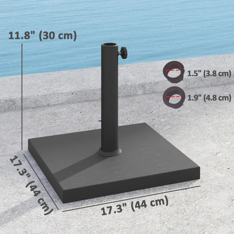 Patio Umbrella Base, 40 lbs Concrete Heavy Duty Umbrella Base for 1.5"/1.9", Black