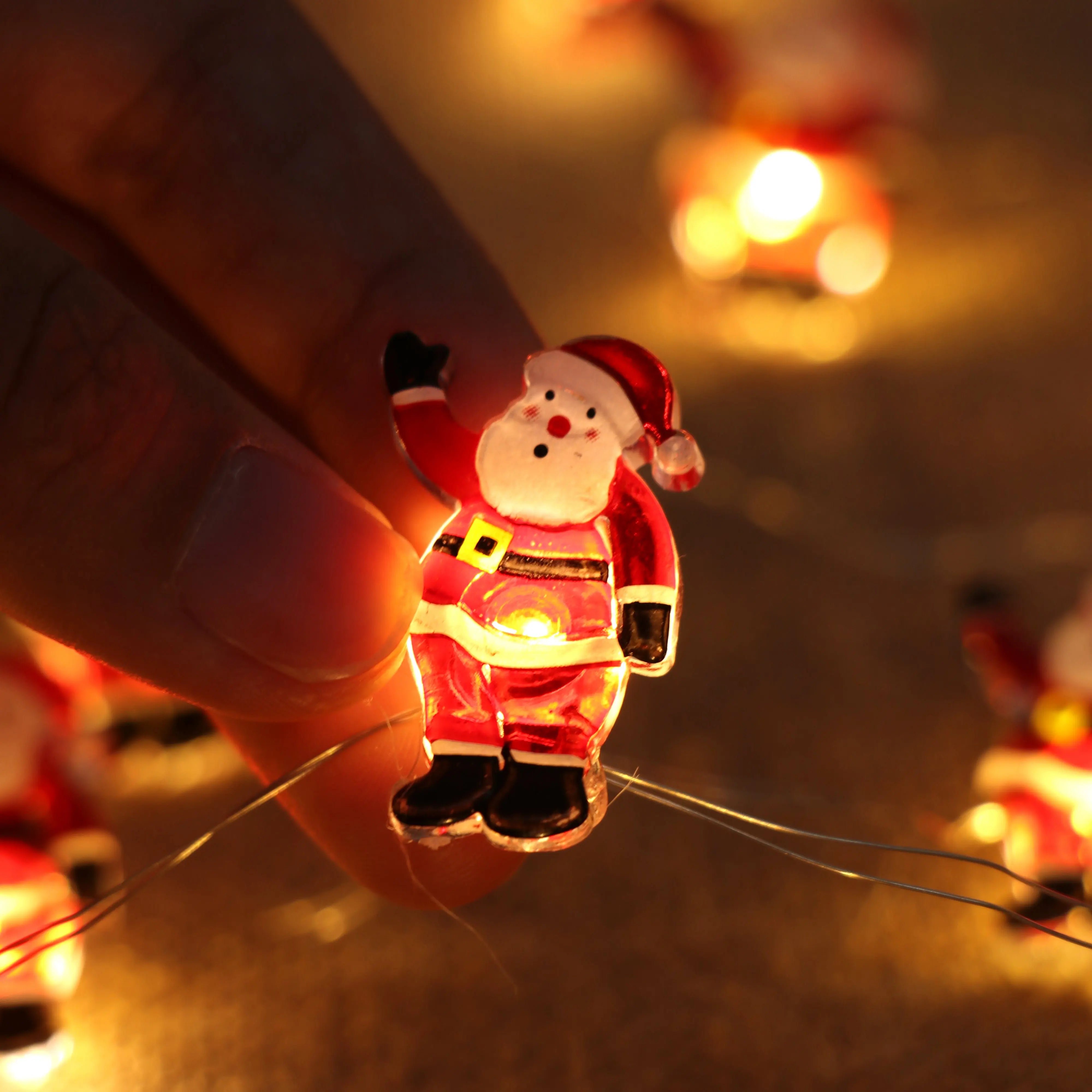 Santa Claus Christmas LED Light String Merry Christmas Decor for Home 2024 Christmas Tree Ornaments Navidad Xmas Gifts New Year