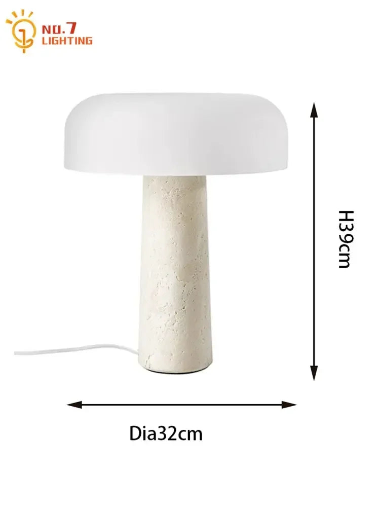 Nordic Design Luxury Mushroom Table Lamp - LED Marble Stone Desk Light for Living Room, Sofa, and Bedside Christmas Decoration