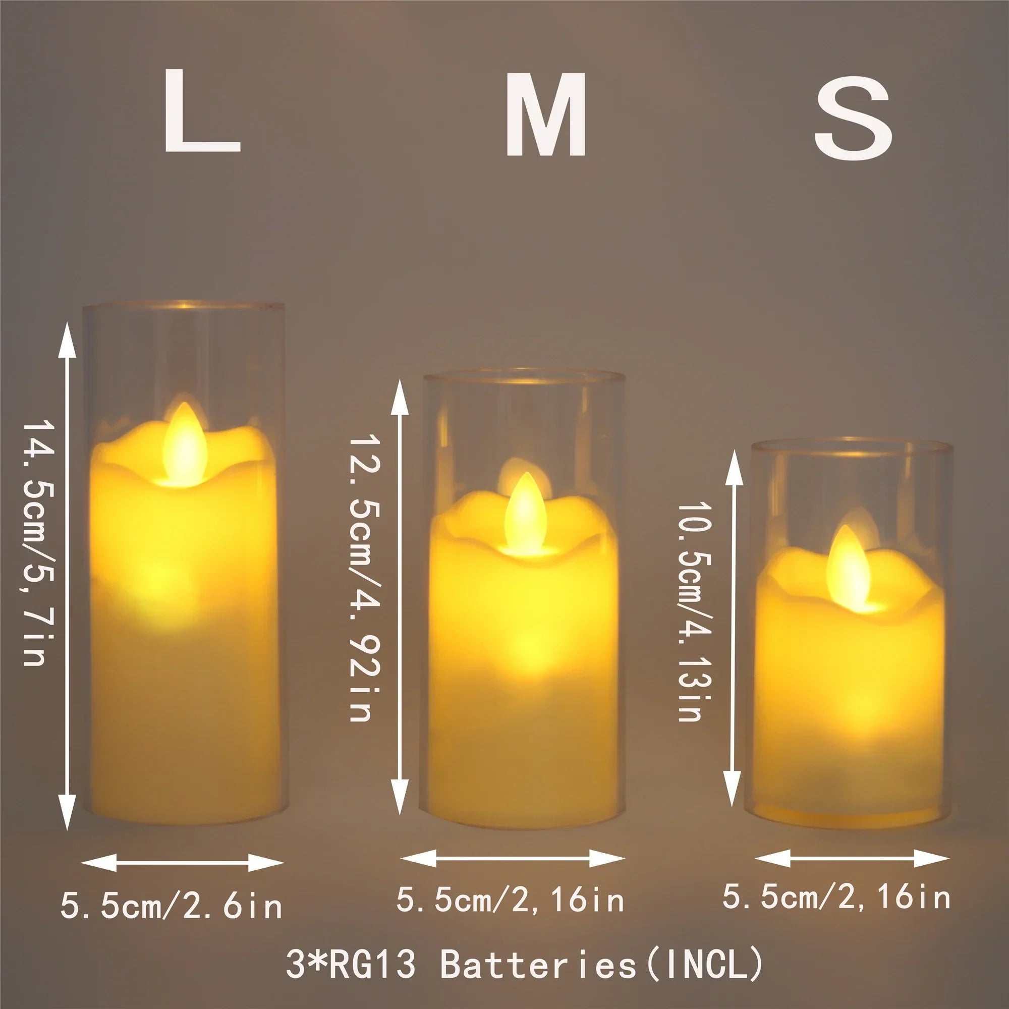 6Pcs Led Flameless Electric Candles Lamp Acrylic Glass Flickering Fake Tealight With Battery Candle Bulk for Wedding Christmas