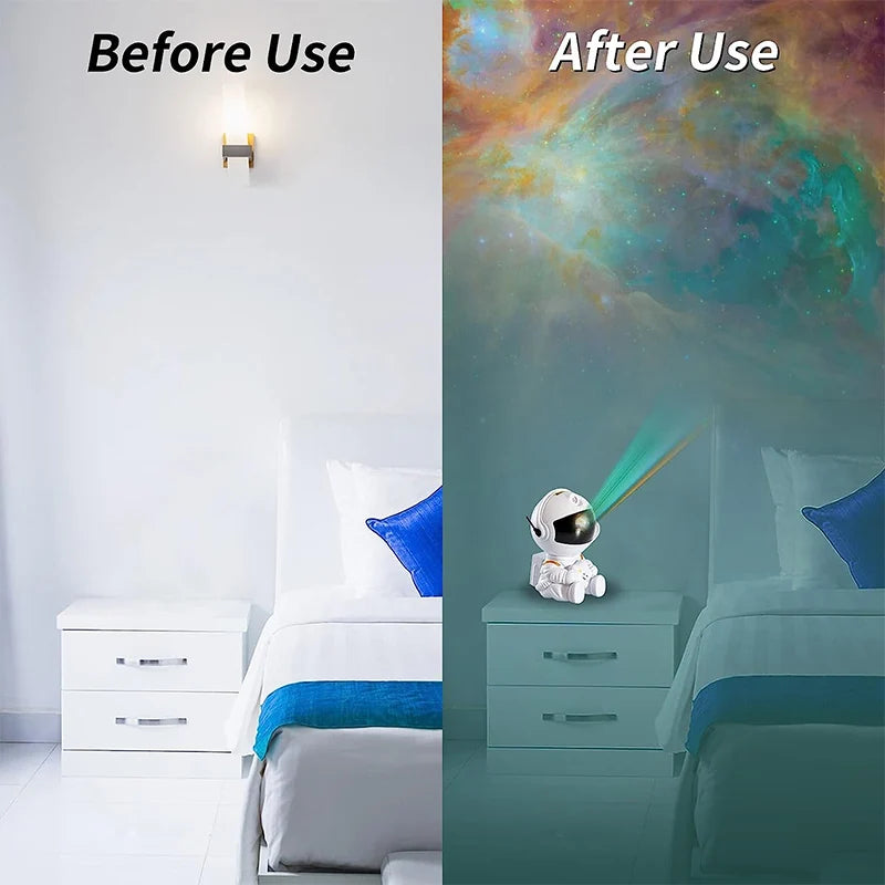Galaxy Star Projector LED Night Light - Astronaut Design for Bedroom & Home Decor 