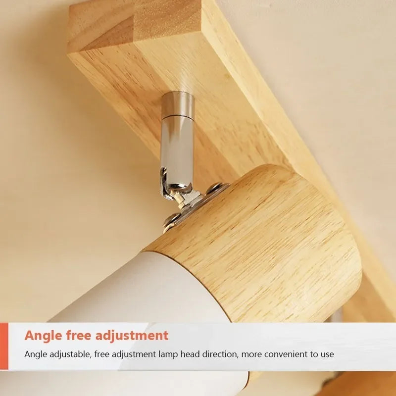Wood Ceiling Light – Nordic Rotatable Spotlight for Bedroom, Study, Foyer, Corridor, and Cloakroom, Simple Indoor Home Decor Lamp 