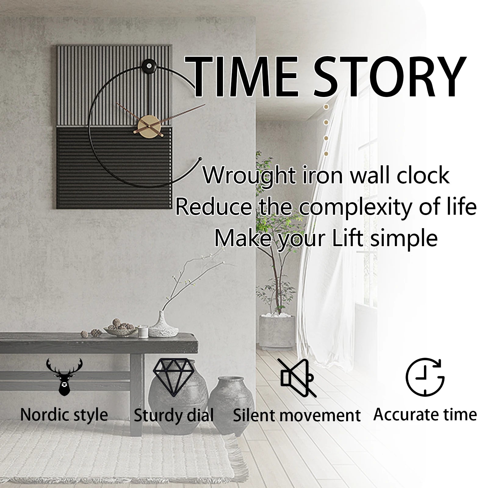 Large Wall Clock for Living Room Decor Handmade Seashells Modern Walnut Pointer Metal Frame Wall Decor Silent Non Ticking Clocks 