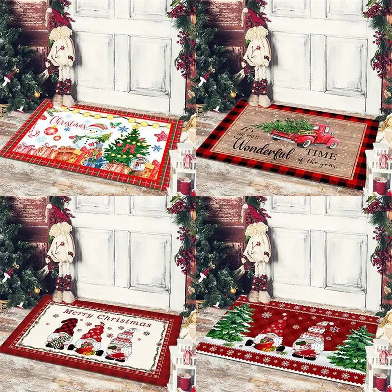 Christmas Decoration Floor Mat Entrance Door Bedroom Bath Toilet Anti Slip Mat Carpet 2023 Merry Christmas Navidad New Year Gift