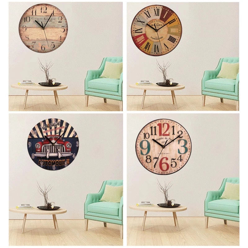 Wall Wooden Clock – Brief Design Silent Wall Decor for Home, Café, Office, 9-Inch Large Wall Art (23cm)