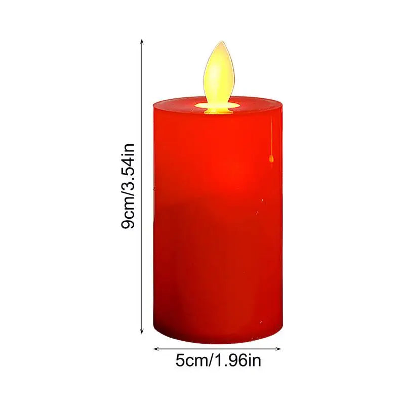 Red Battery Operated Candles Red Flameless Votive Candles LED Candles Table Decoration for Wedding Festival Christmas Outdoor